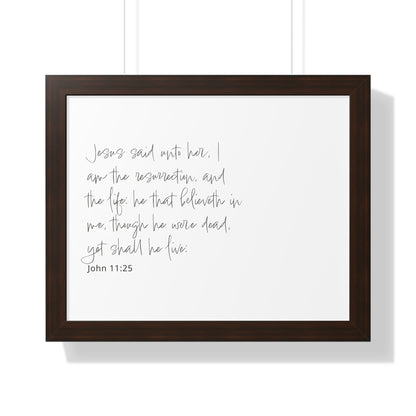 John 11:25 Framed Scripture Art | Bible Verse Artwork