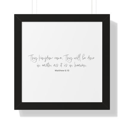 Matthew 6:10 Scripture Art Print | Thy Kingdom Come Christian Wall Decor