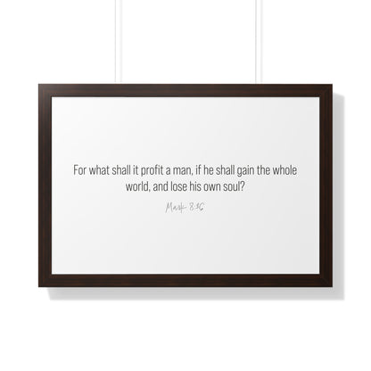 Mark 8:36 Scripture Wall Art | Modern Christian Art Gifts