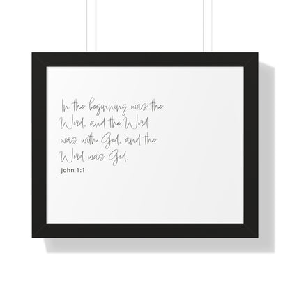 John 1:1 Framed Art | Christian Wall Decor | Bible Verse Artwork