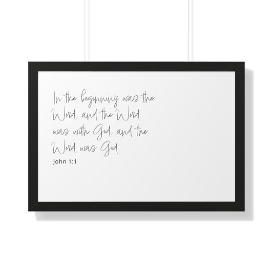 John 1:1 Framed Art | Christian Wall Decor | Bible Verse Artwork