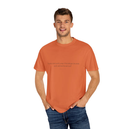 Mark 8:36 Christian T-Shirt for Men | Inspirational Bible Verse Shirt