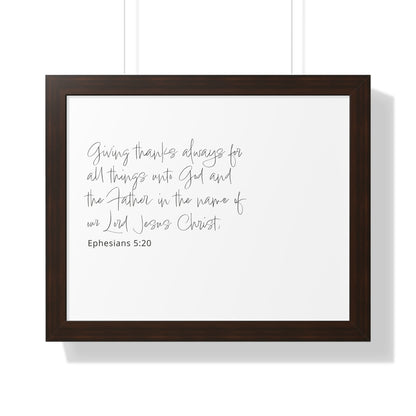 Ephesians 5:20 Christian Wall Art | Give Thanks Bible Verse Print