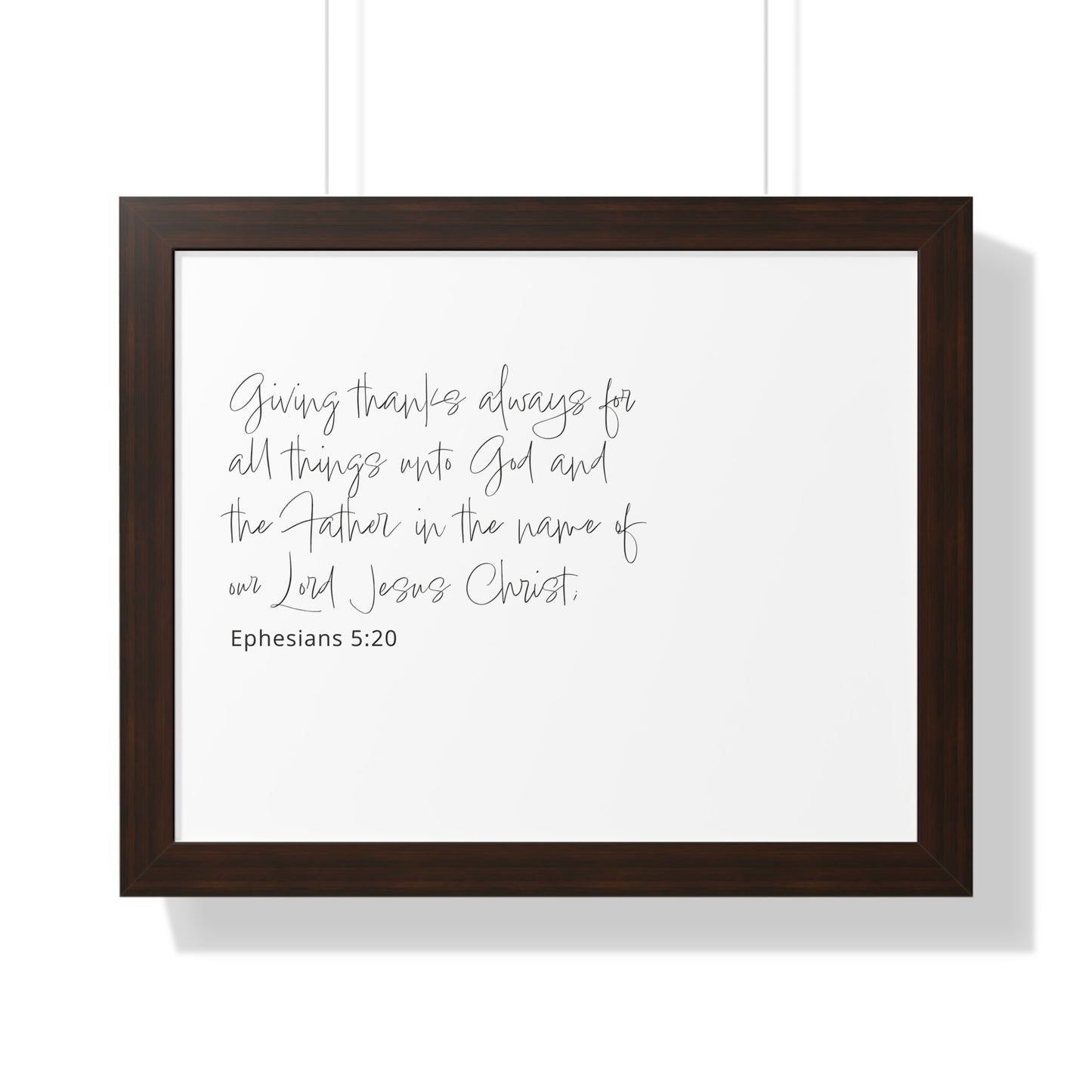 Ephesians 5:20 Give Thanks Bible Verse Art Print | Framed Scripture Artwork