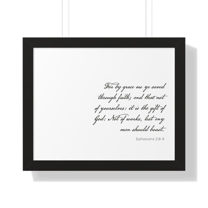 Ephesians 2:8-9 Christian Wall Art | Saved by Grace Bible Verse Print | Christian House Warming Gift