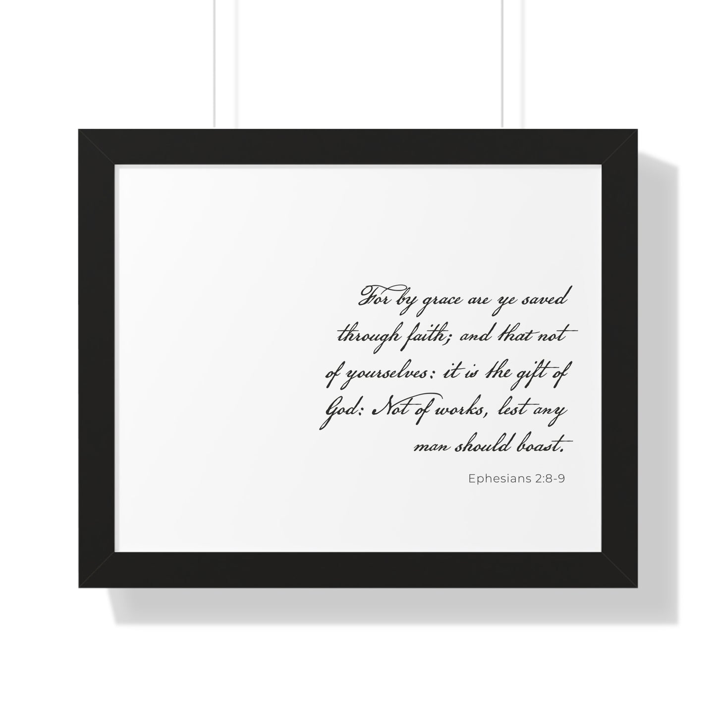 Ephesians 2:8-9 Saved by Grace Bible Verse Print | Framed Scripture Artwork