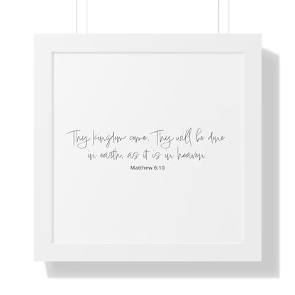 Matthew 6:10 Scripture Art Print | Thy Kingdom Come Christian Wall Decor