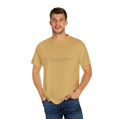 Mark 8:36 Christian T-Shirt for Men | Inspirational Bible Verse Shirt