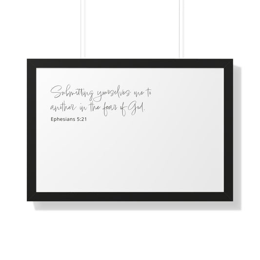 Ephesians 5:21 Bible Verse Print | Framed Scripture Artwork | Christian Decor