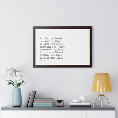 John 3:16 Scripture Wall Art | Christian Bible Verse Decor