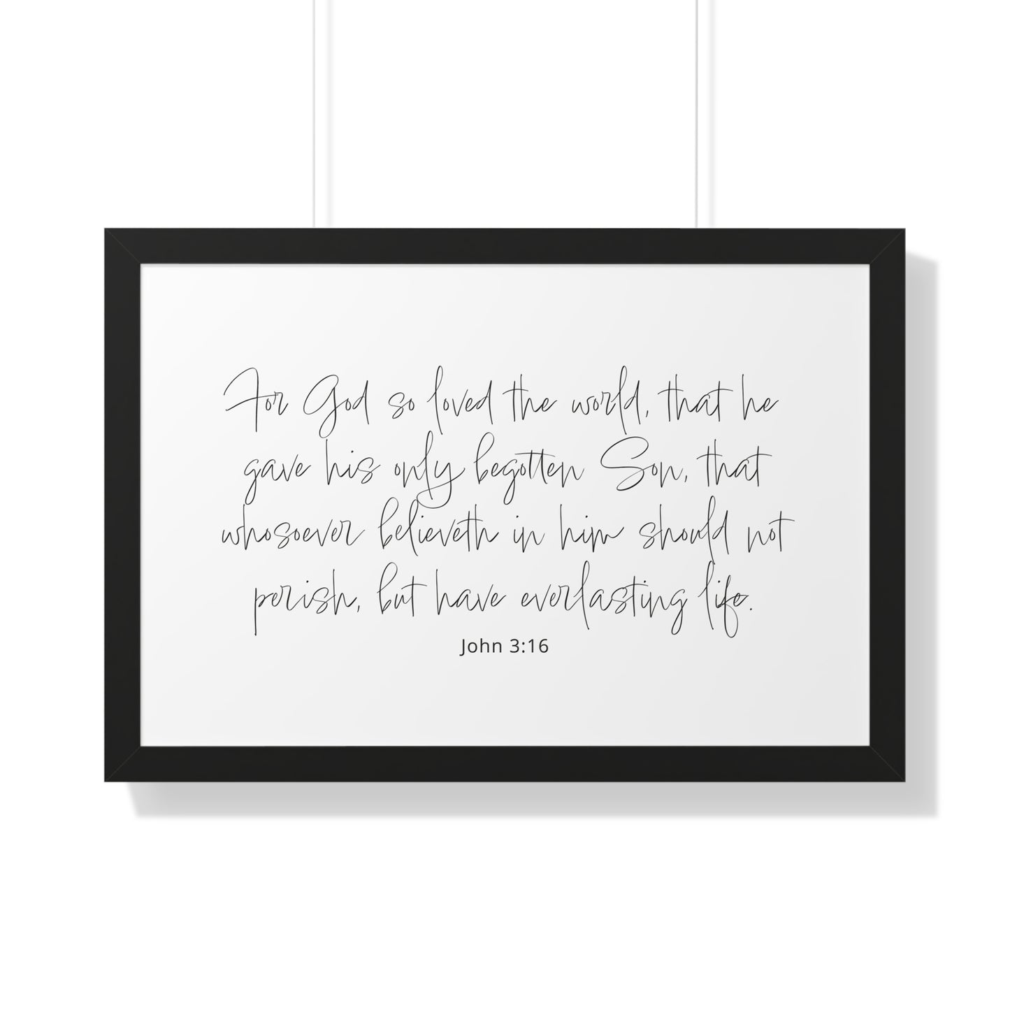 John 3:16 Framed Scripture Art Print | Bible Verse Artwork