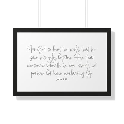 John 3:16 Framed Scripture Art Print | Bible Verse Artwork