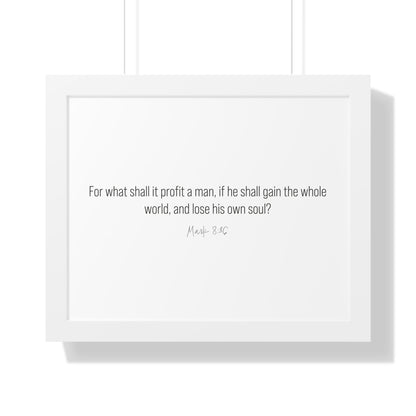 Mark 8:36 Scripture Wall Art | Modern Christian Art Gifts