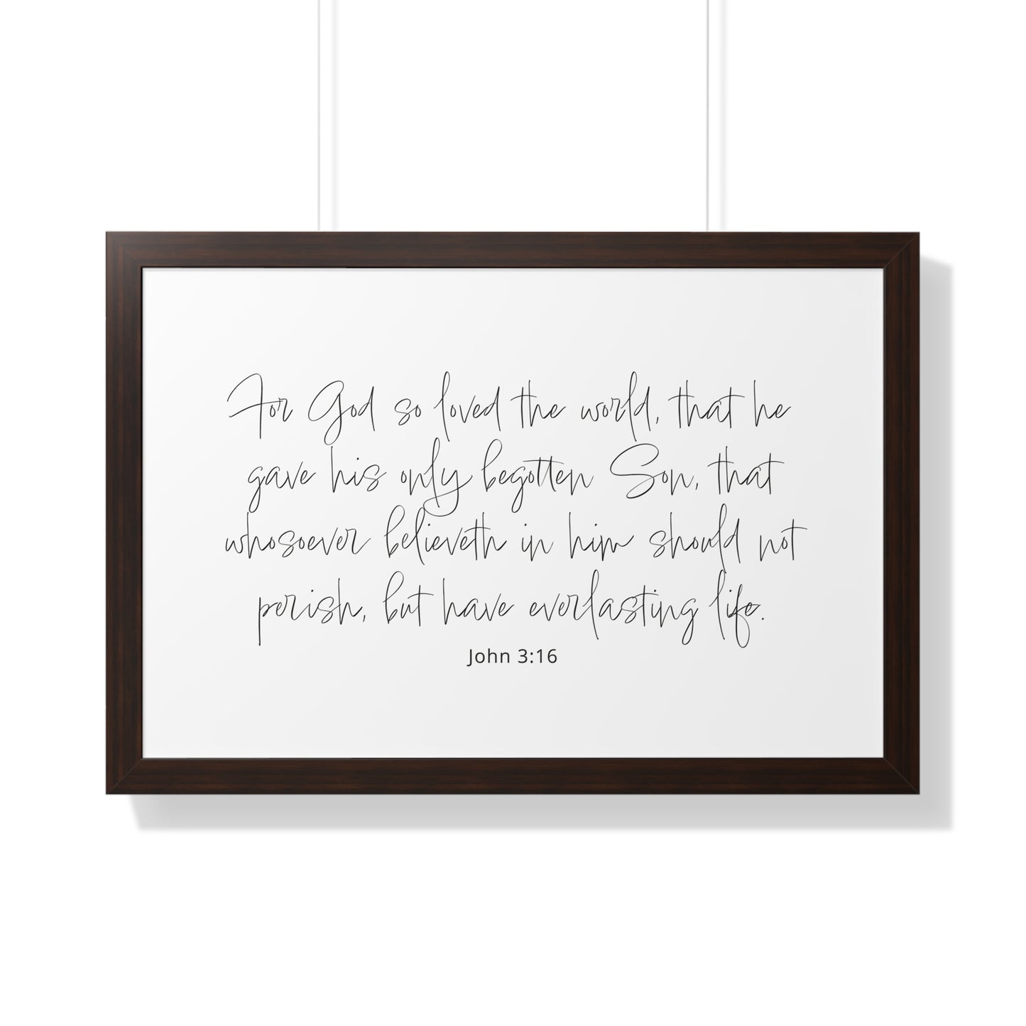 John 3:16 Framed Scripture Art Print | Bible Verse Artwork