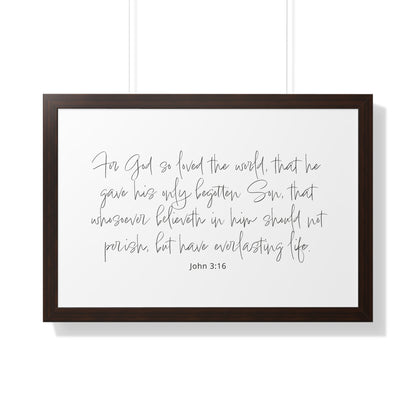 John 3:16 Framed Scripture Art Print | Bible Verse Artwork