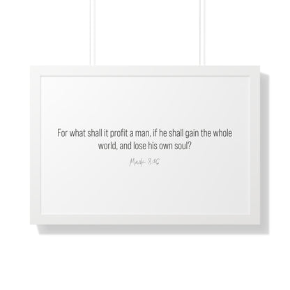 Mark 8:36 Scripture Wall Art | Modern Christian Art Gifts