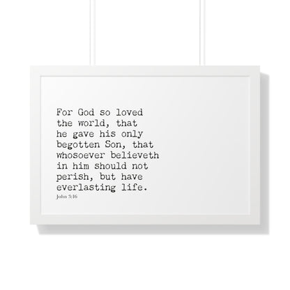 John 3:16 Scripture Wall Art | Christian Bible Verse Decor