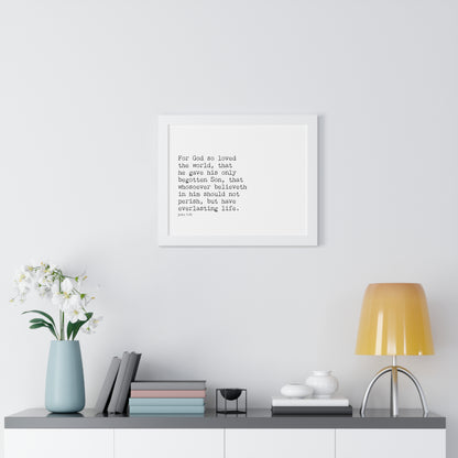 John 3:16 Scripture Wall Art | Christian Bible Verse Decor