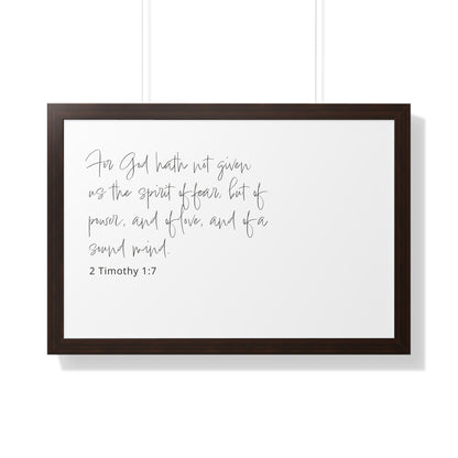 2 Timothy 1:7 Christian Wall Art | Power and Love Bible Verse Print