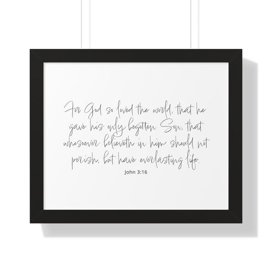 John 3:16 Framed Scripture Art Print | Bible Verse Artwork