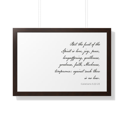 Galatians 5:22-23 Framed Scripture Art Print | Christian Wall Decor | Bible Verse Artwork