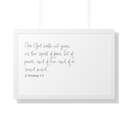 2 Timothy 1:7 Christian Wall Art | Power and Love Bible Verse Print