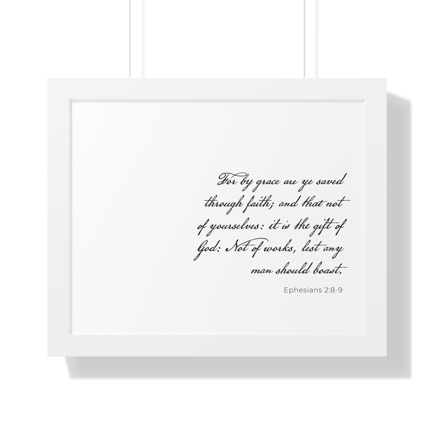 Ephesians 2:8-9 Christian Wall Art | Saved by Grace Bible Verse Print | Christian House Warming Gift