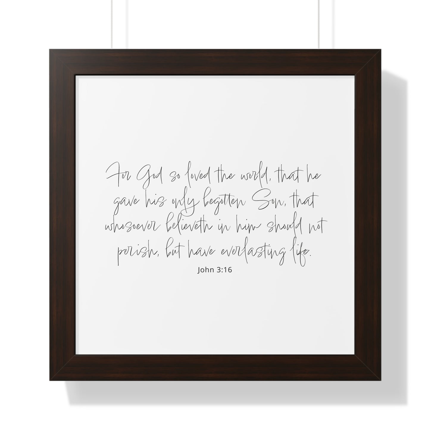 John 3:16 Framed Scripture Art Print | Bible Verse Artwork