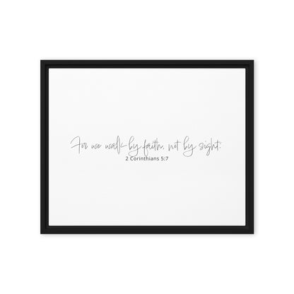 Faith-themed framed canvas 2 Corinthians 5:7 KJV