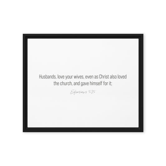 Ephesians 5:25 framed scripture canvas